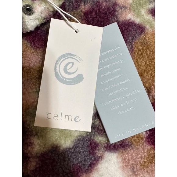 Johnny Was Calme Printed Fleece Jacket- Floral Sherpa Jacket NWT Purple - Picture 4 of 15